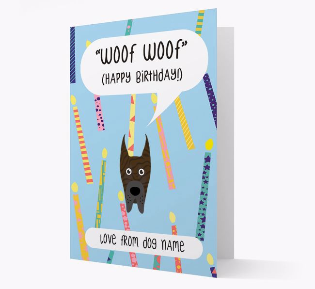 Personalised 'Woof Woof' Birthday Card with {breedFullName} Icon